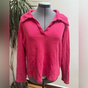 Vintage Big Bud Press Pink Waffle Knit Pullover Top - Made in LA